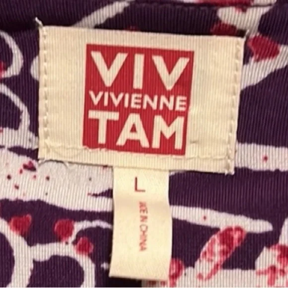 VIVIENNE TAM Dress, Plum Combo Color, Size Large - Picture 5 of 7